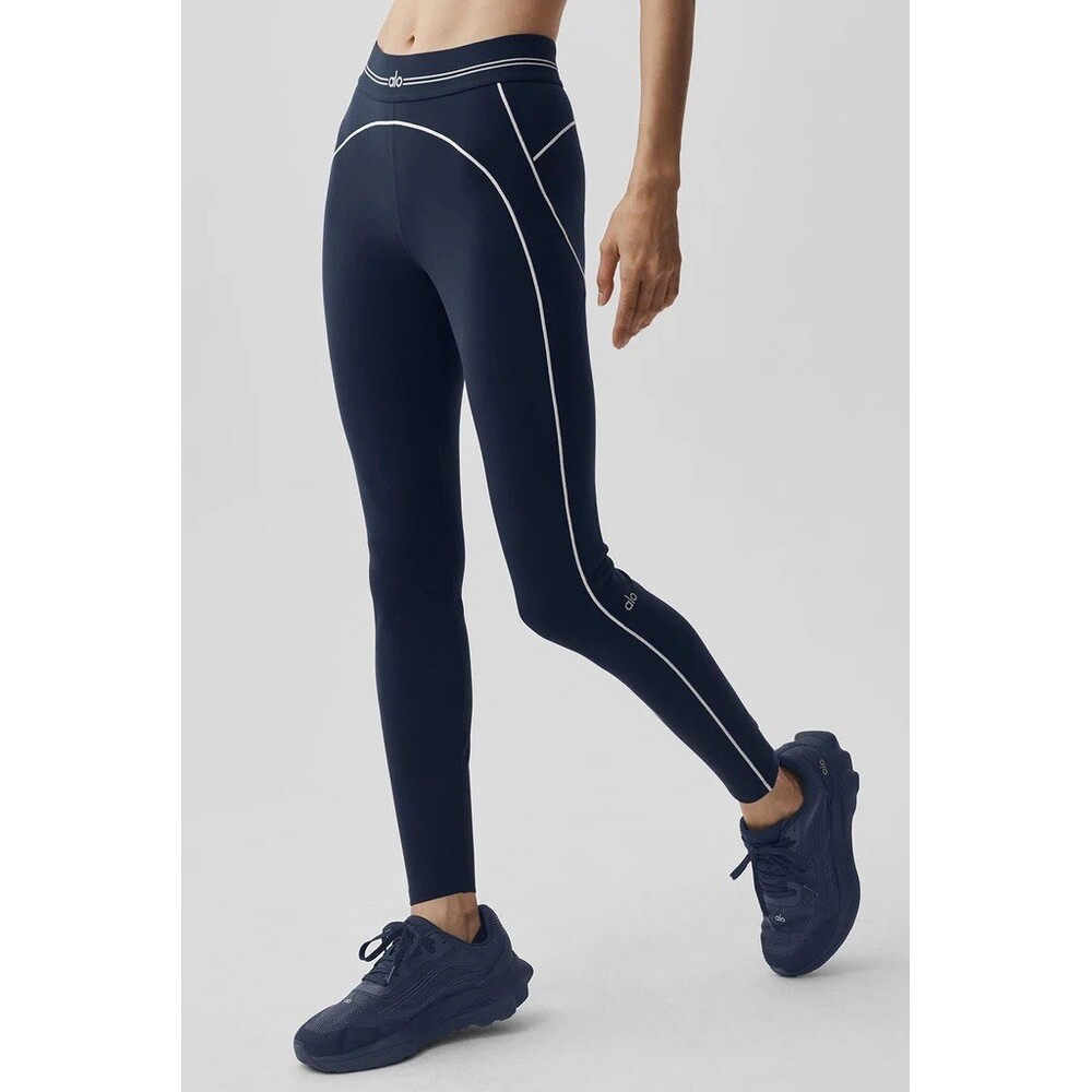 Alo Airbrush High-Waist 7/8 Heart Throb Legging - Black/White